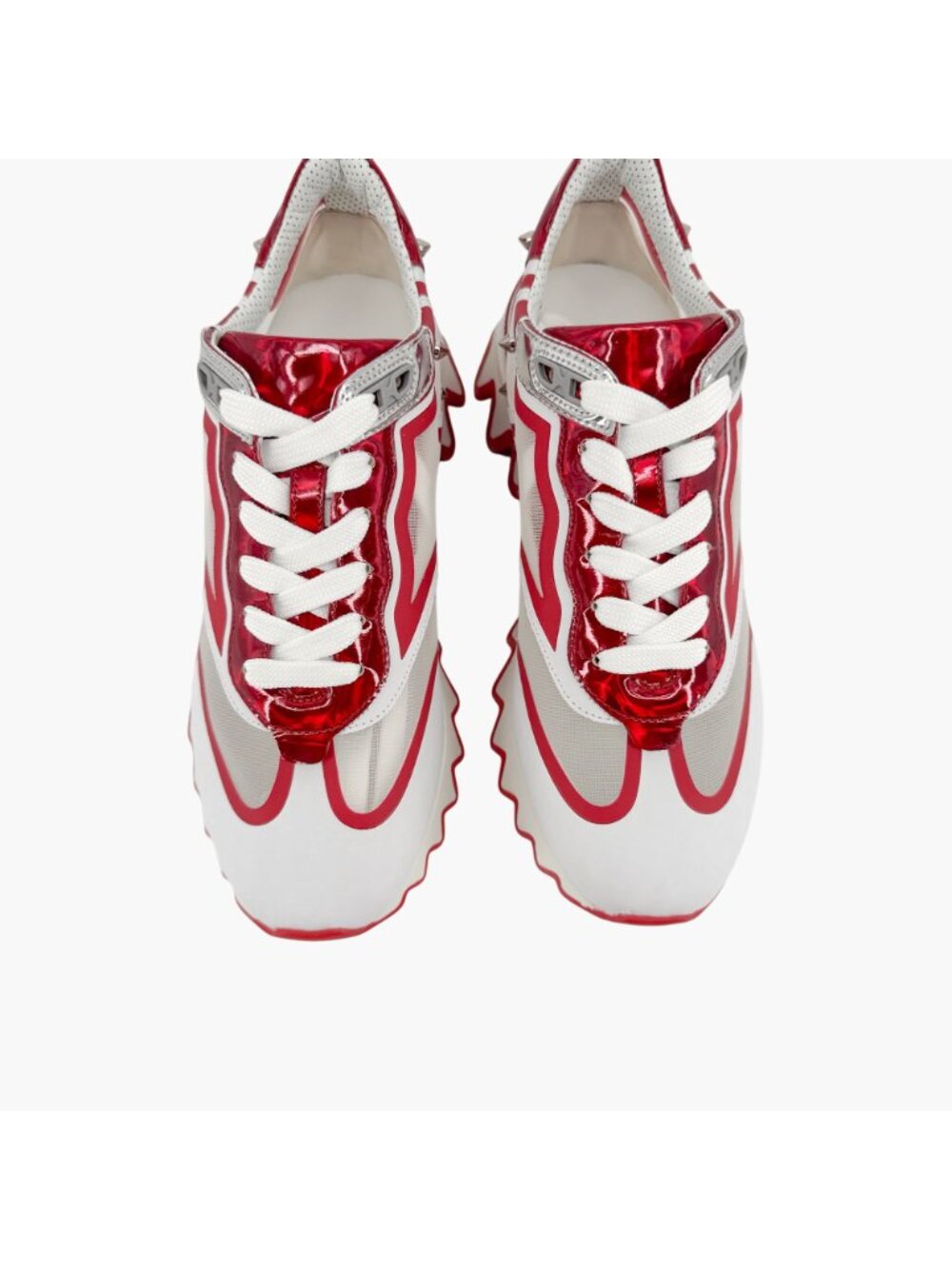 Christian Louboutin Sharkina Sneakers White Red Shark Size 37 US 7 Women's - Picture 5 of 15